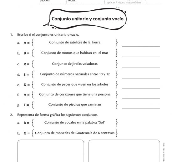 Conjunto unitario y conjunto vacío