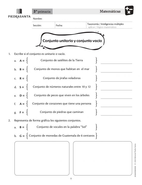 Conjunto unitario y conjunto vacío