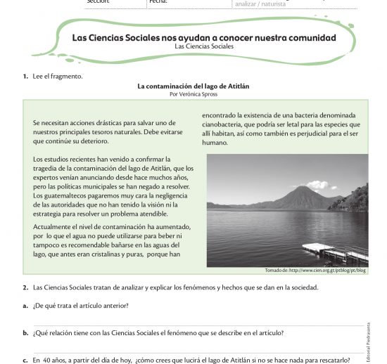 Las ciencias sociales nos ayudan a conocer nuestra comunidad