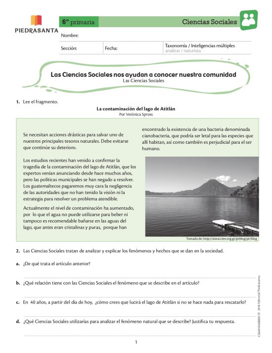 Las ciencias sociales nos ayudan a conocer nuestra comunidad
