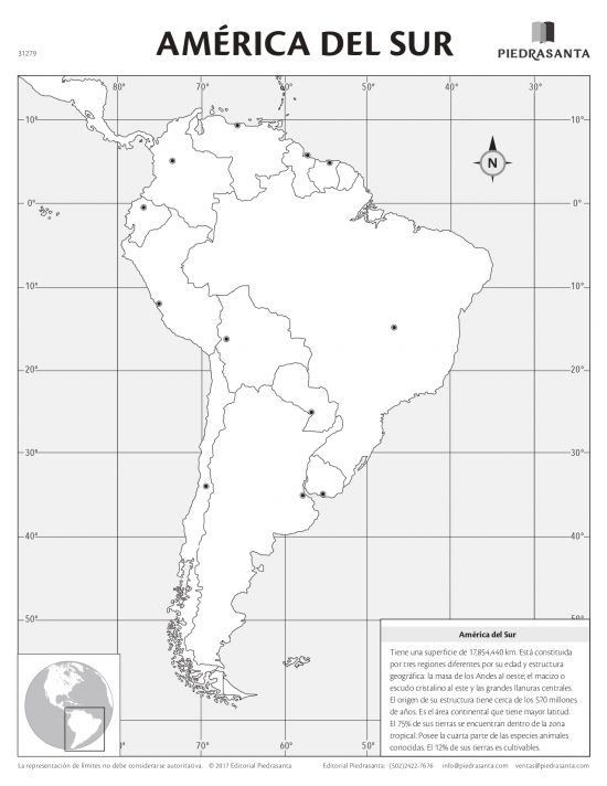 Mapa mudo América del Sur