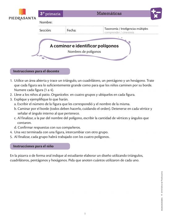 A caminar e identificar polígonos