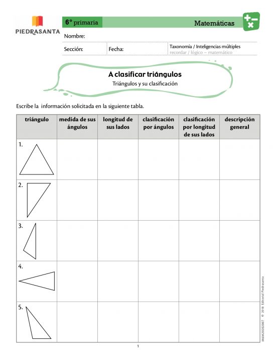 A clasificar triángulos