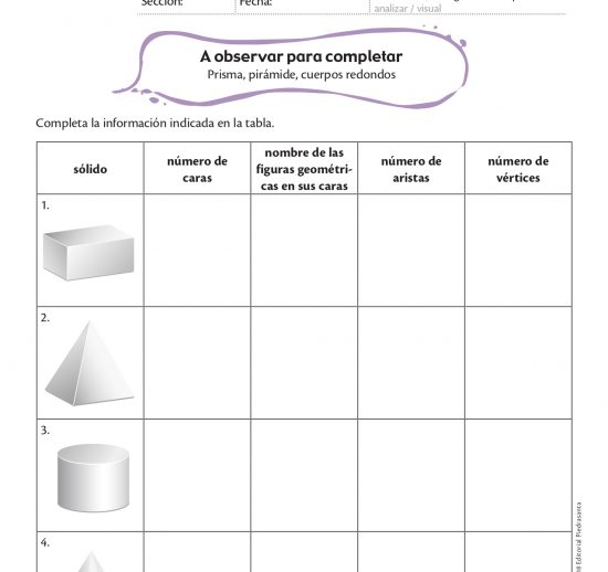 A observar para completar