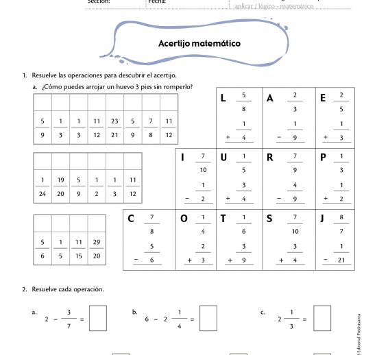 Acertijo matemático