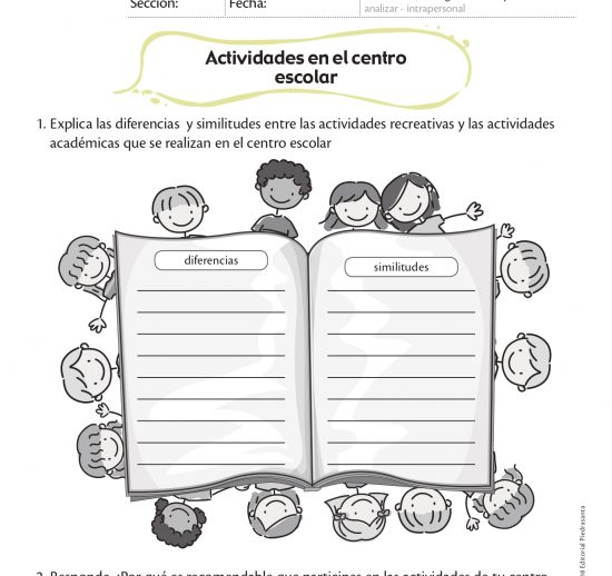 Actividades en el centro escolar