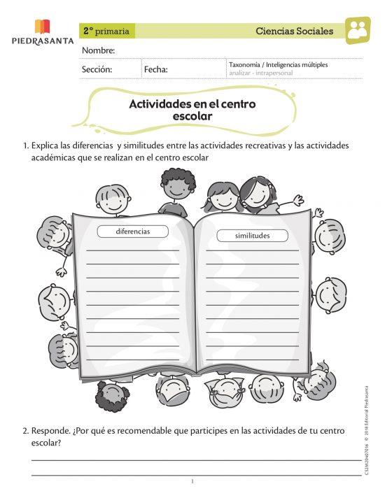 Actividades en el centro escolar