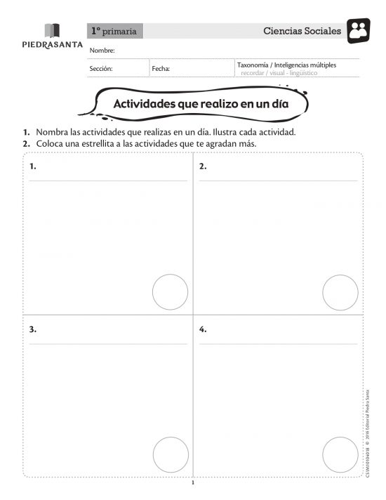 Actividades que realizo en un día (individual)