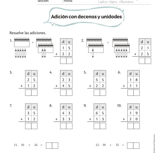 Adición con decenas y unidades
