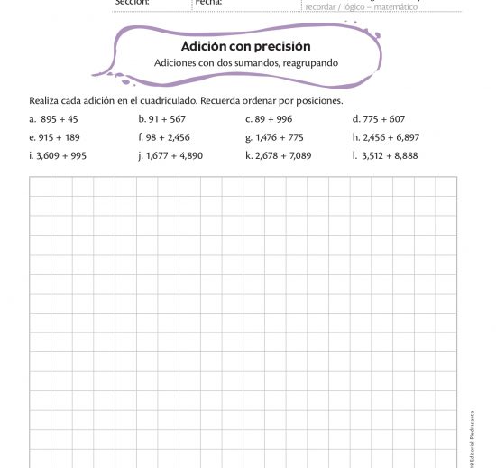 Adición con precisión