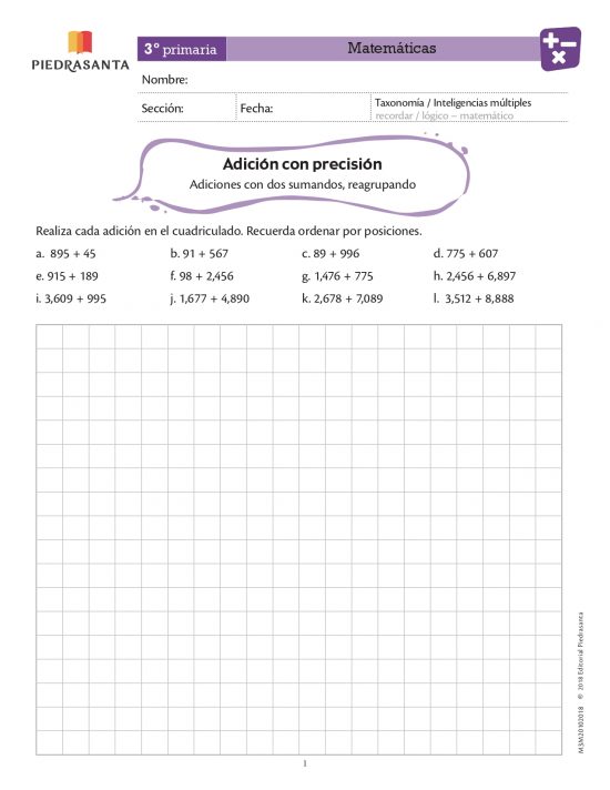 Adición con precisión