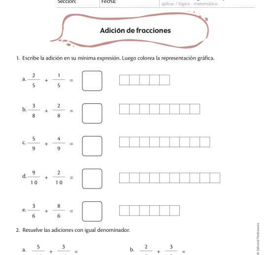 Adición de fracciones