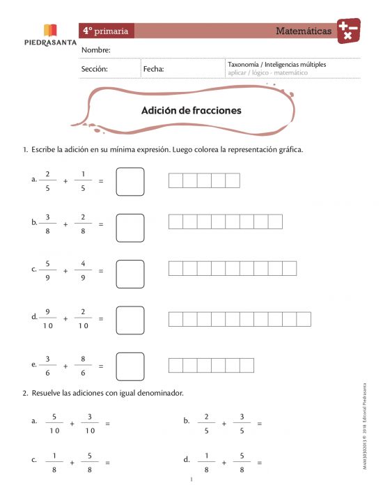 Adición de fracciones
