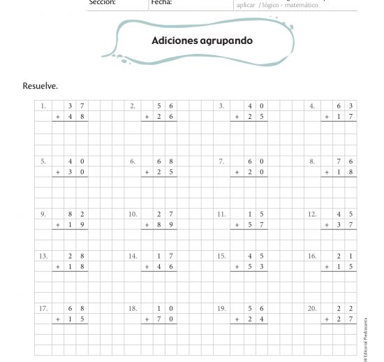 Adiciones agrupando