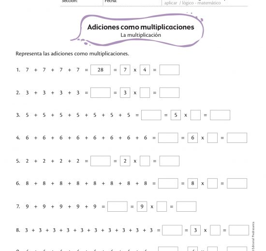 Adiciones como multiplicaciones