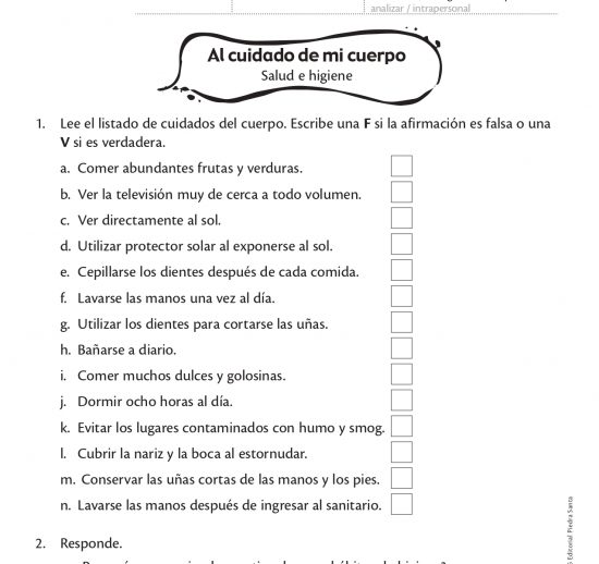 Al cuidado de mi cuerpo