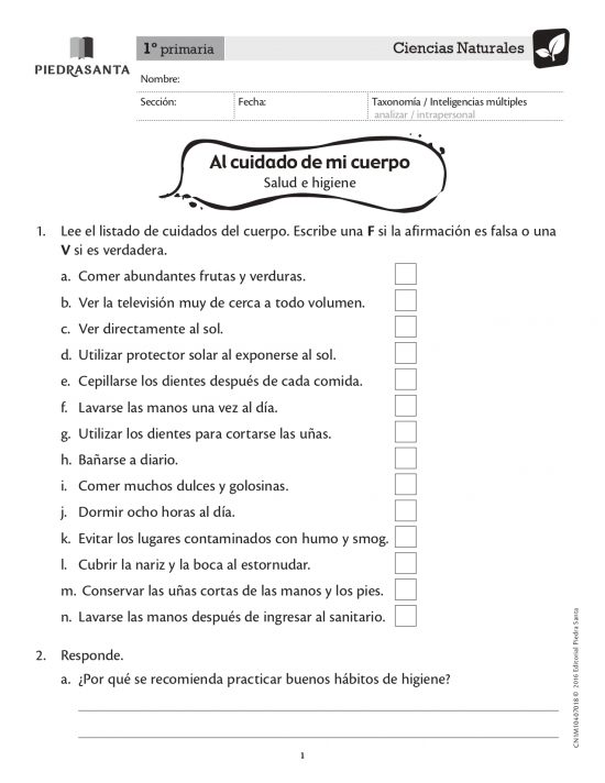 Al cuidado de mi cuerpo