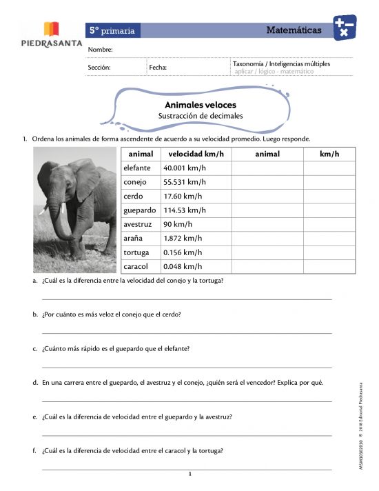 Animales veloces