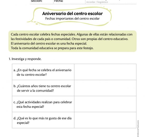 Aniversario del centro escolar