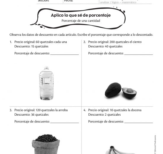 Aplico lo que sé de porcentaje
