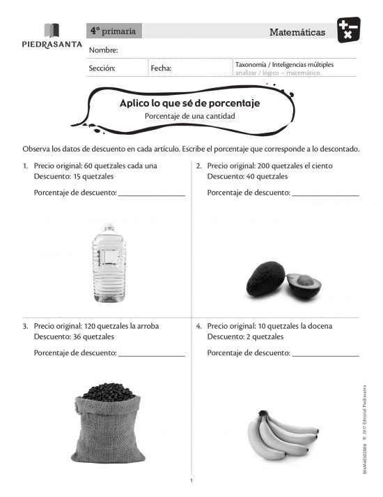 Aplico lo que sé de porcentaje