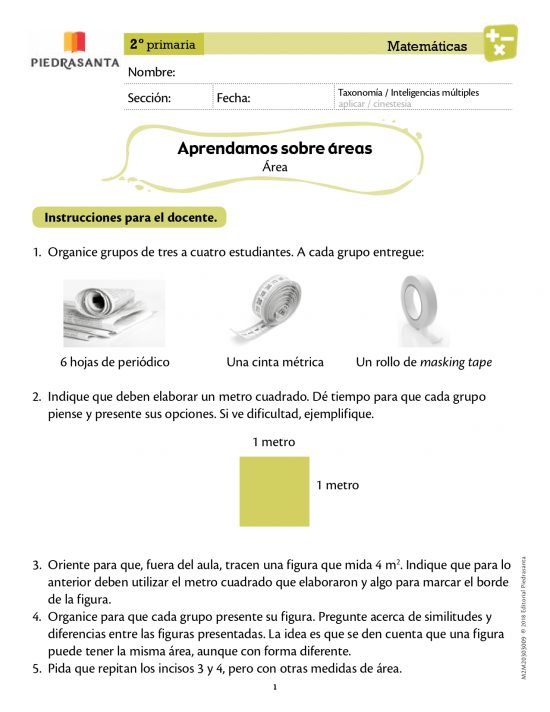 Aprendamos sobre áreas