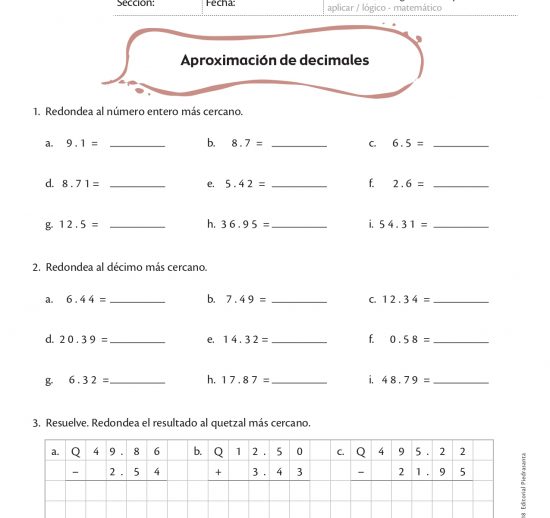 Aproximación de decimales
