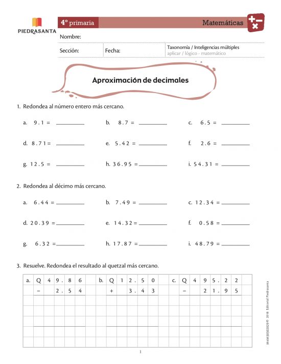 Aproximación de decimales