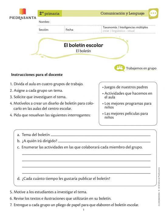 Boletín escolar