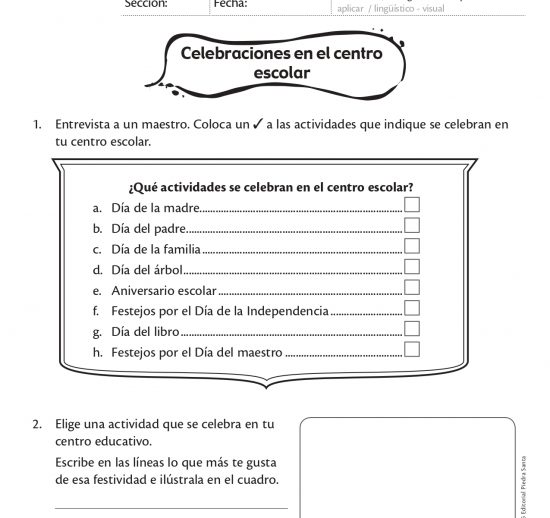 Celebraciones en el centro escolar
