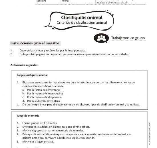 Clasifiquitis animal