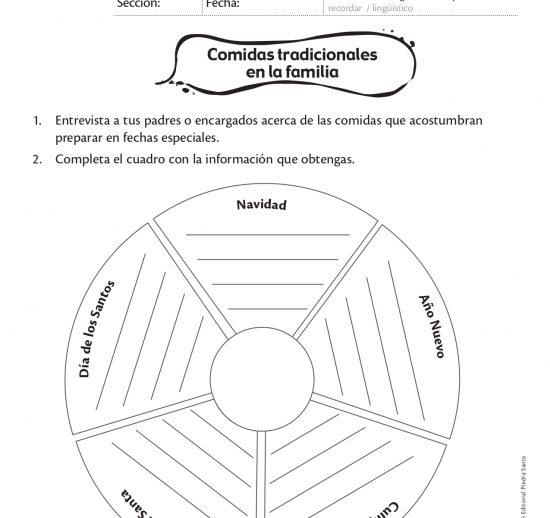 Comidas tradicionales en la familia