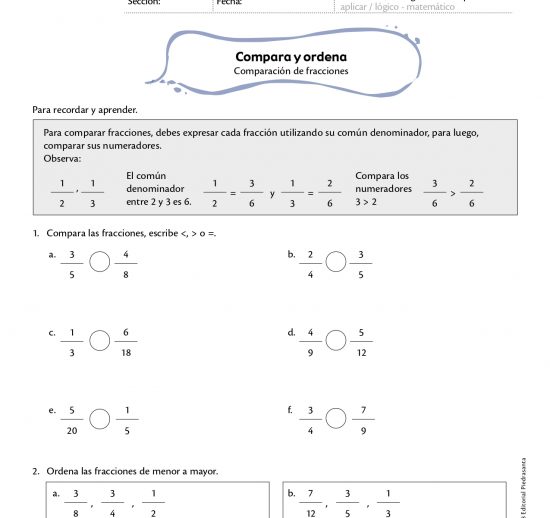 Compara y ordena