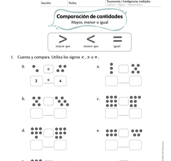 Comparación de cantidades