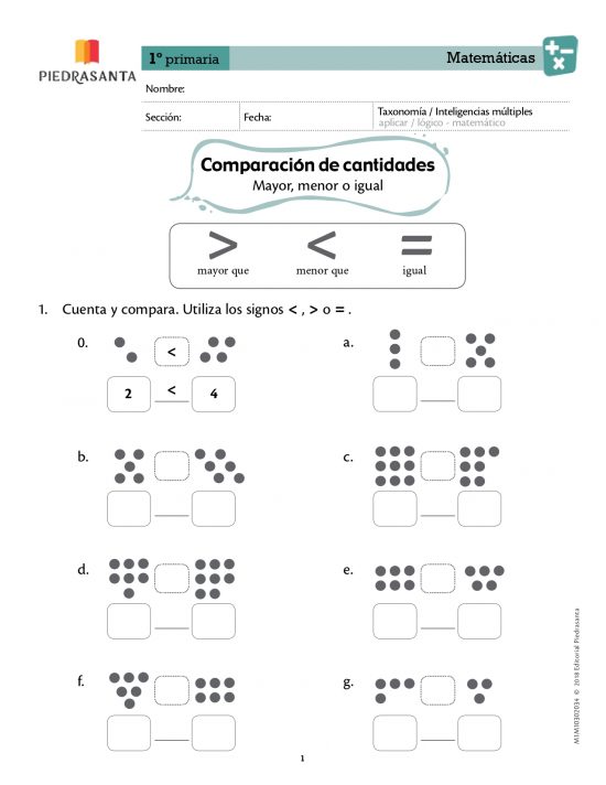 Comparación de cantidades