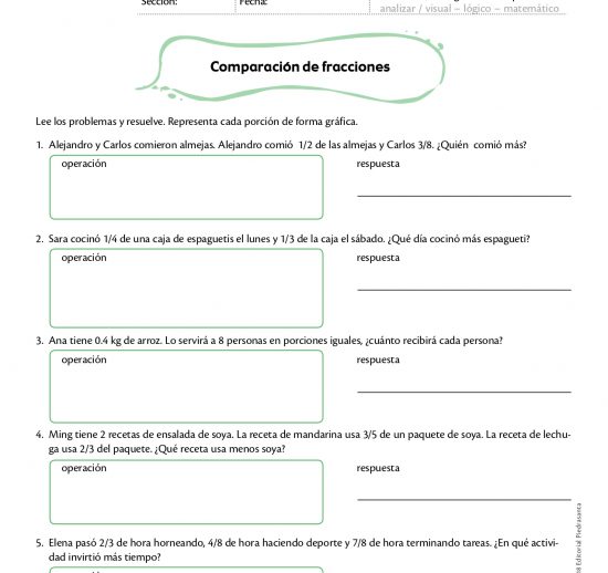 Comparación de fracciones