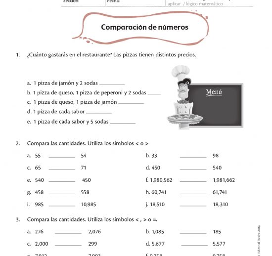 Comparación de números