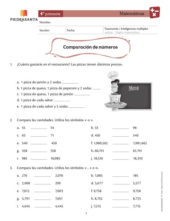 Comparación de números