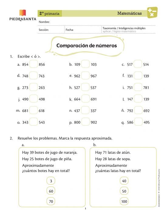 Comparación de números