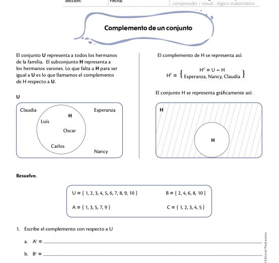 Complemento de un conjunto