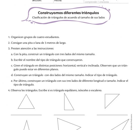 Construyamos diferentes triángulos