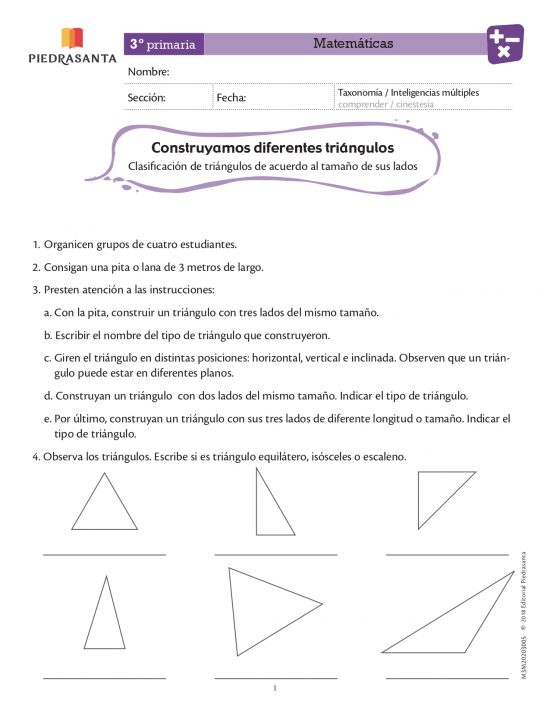 Construyamos diferentes triángulos