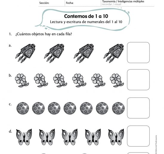 Contemos de 1 a 10