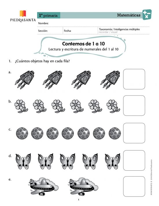 Contemos de 1 a 10