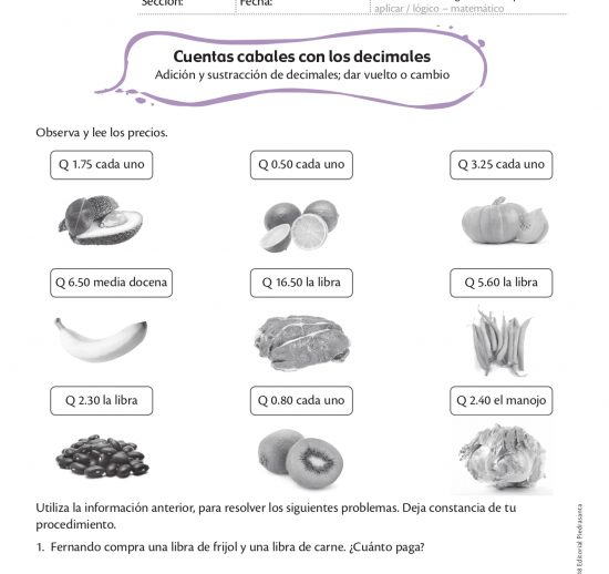 Cuentas cabales con los decimales