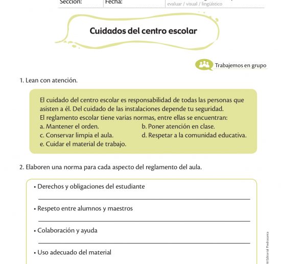 Cuidados del centro escolar