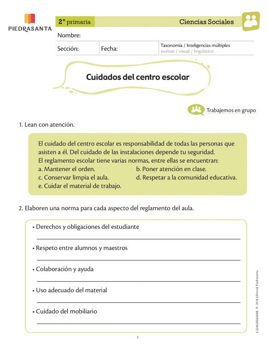 Cuidados del centro escolar
