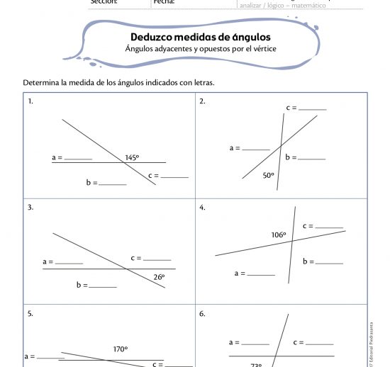 Deduzco medidas de ángulos
