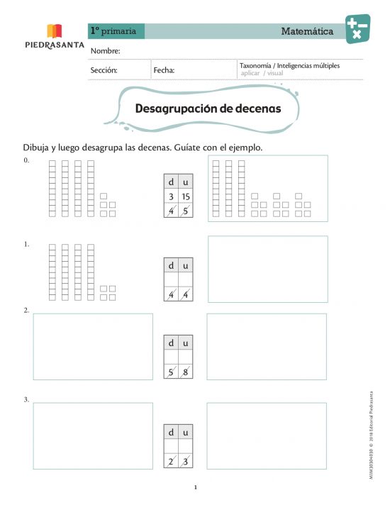 Desagrupación de decenas