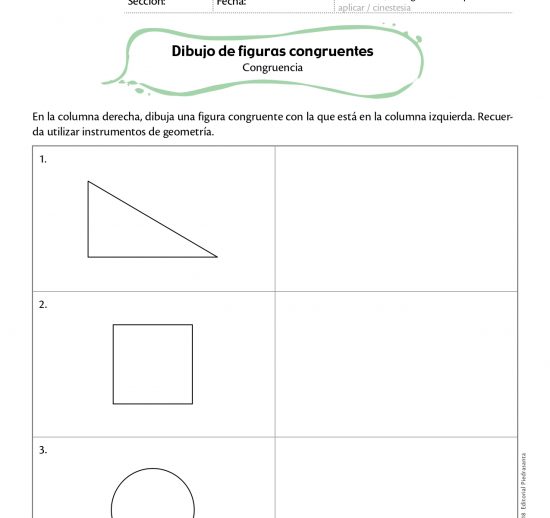 Dibujo de figuras congruentes